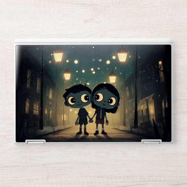 Cute and Spooky Zombies in Love - Laptop Skin (Front)