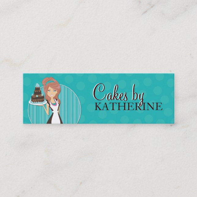 Cute and Sweet Bakery Packaging Labels Mini Business Card (Front)