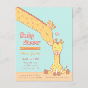 Cute and Sweet Giraffe Baby Shower Invitations