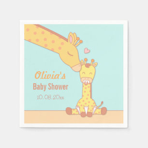 Cute and Sweet Giraffe Baby Shower Supplies Paper Napkins