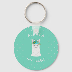 Cute and Trendy Alpaca Turquoise Keychain