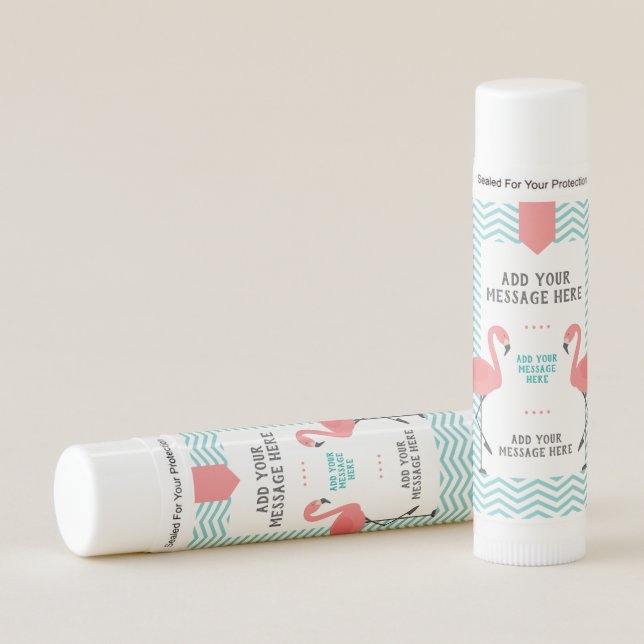 Cute and Trendy Tropical Flamingo Party Favor Lip Balm (Front)