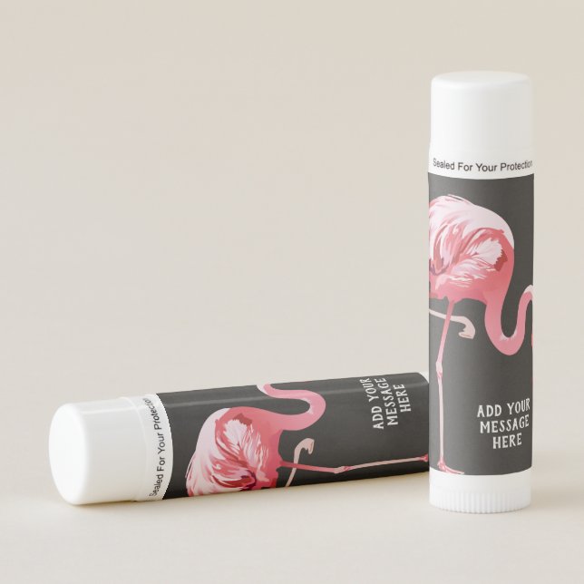 Cute and Trendy Tropical Flamingo Party Favor Lip Balm (Front)