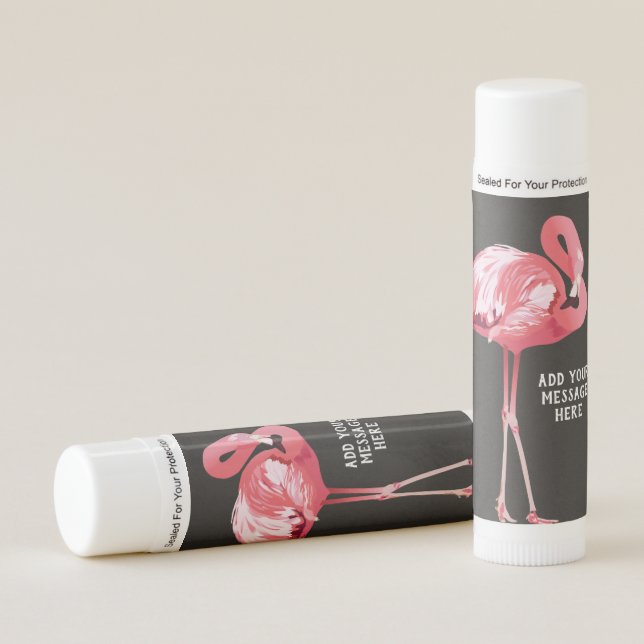 Cute and Trendy Tropical Flamingo Party Favor Lip Balm (Front)