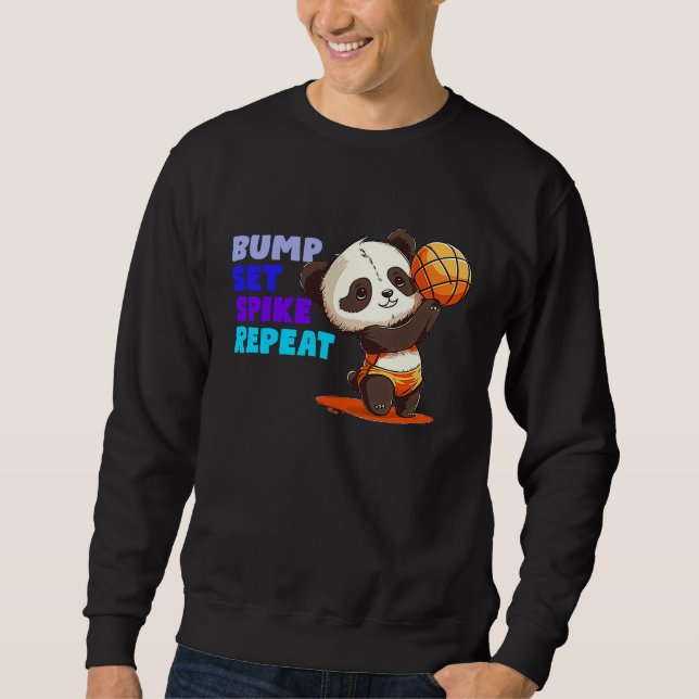 Cute and  Volleyball Baby Panda Sweatshirt (Front)