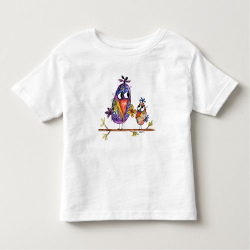 Cute and Whimsical Birds Toddler T_shirt