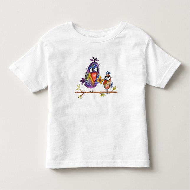 Cute and Whimsical Birds Toddler T-shirt (Front)