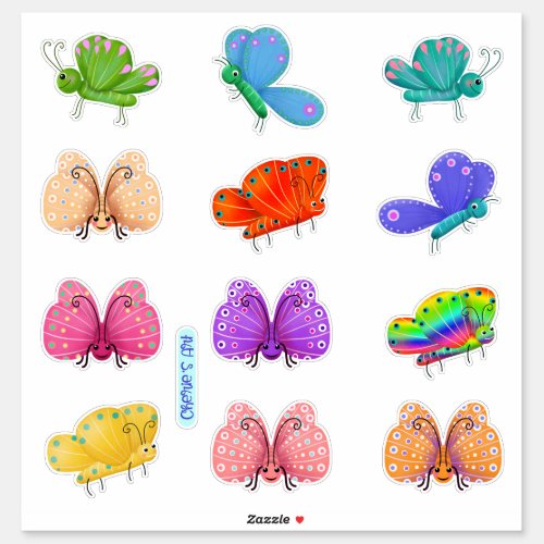 Cute and Whimsical Butterflies  Sticker