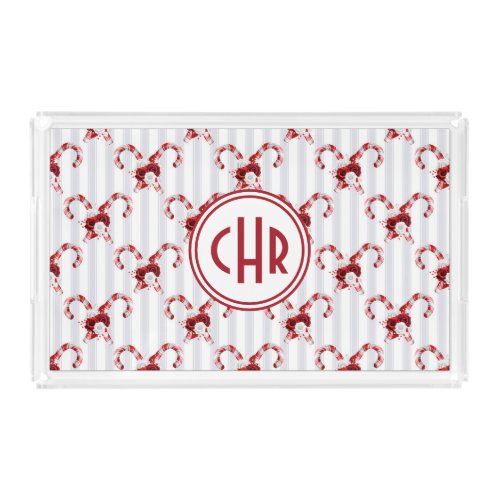Cute and Whimsical Candy Cane Acrylic Tray