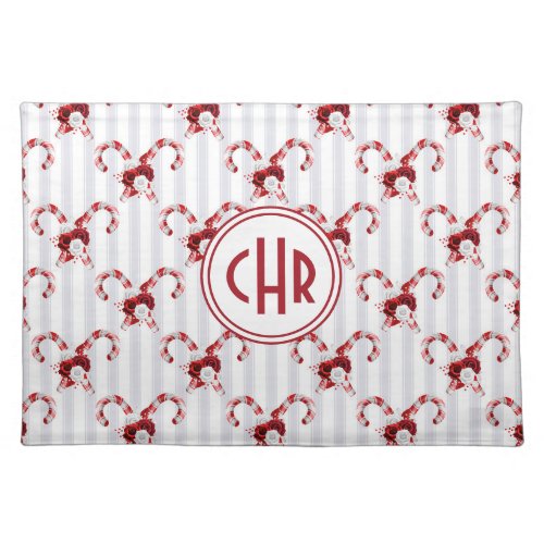 Cute and Whimsical Candy Cane Cloth Placemat