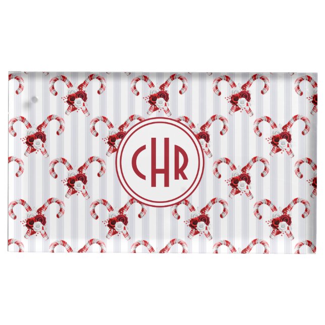 Cute and Whimsical Candy Cane Place Card Holder (Front)