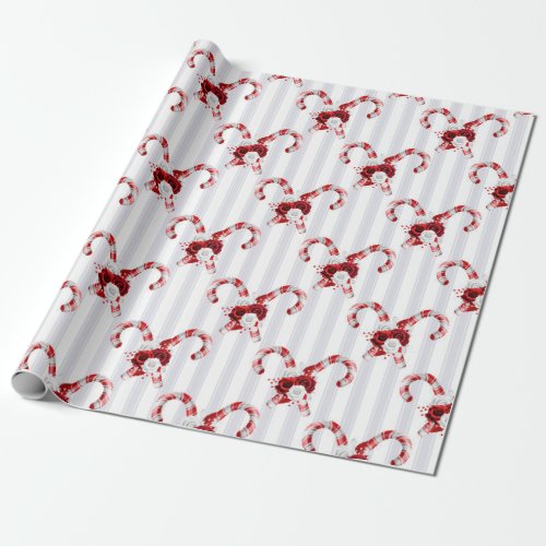 Cute and Whimsical Candy Cane Wrapping Paper