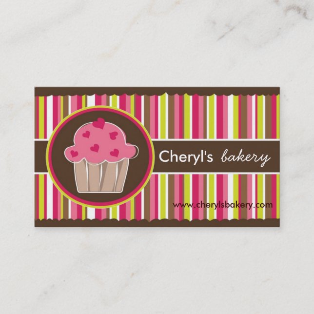 Cute and Whimsical Cupcake Bakery Business Cards (Front)