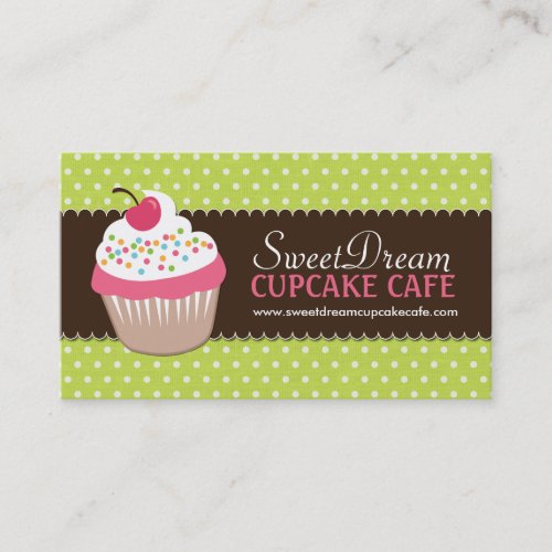 Cute and Whimsical Cupcake Bakery Business Cards
