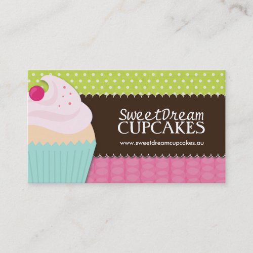 Cute and Whimsical Cupcake Bakery Business Cards