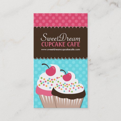 Customizable Cute and Whimsical Cupcake Bakery Business Cards