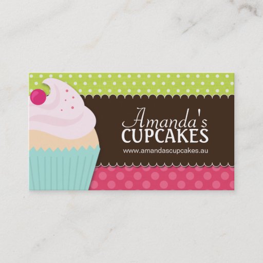 Customizable Cute and Whimsical Cupcake Bakery Business Cards