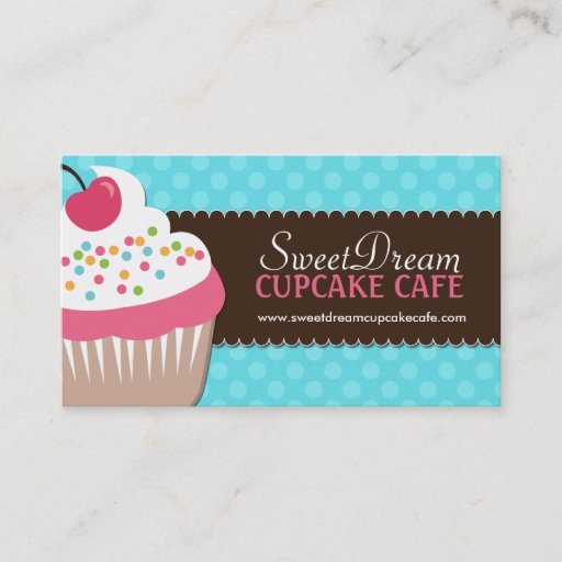 Customizable Cute and Whimsical Cupcake Bakery Business Cards