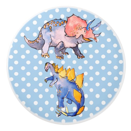 Cute and Whimsical Dinosaurs Ceramic Knob