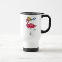 Cute and Whimsical Pink Flamingo on Skates