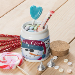 Cute and Whimsical Snowmen Candy Jar