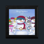 Cute and Whimsical Snowmen Gift Box<br><div class="desc">Cute and whimsical snowmen are chilling together as they keep each other nice and cold on a winter day. All the snowmen are wearing colorful and creative hats and scarves. Personalize this whimsical snowmen keepsake gift box by adding your own text, or deleting it to leave it blank. Based on...</div>