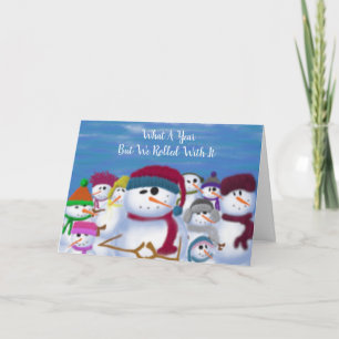 Cute and Whimsical Snowmen Holiday Card