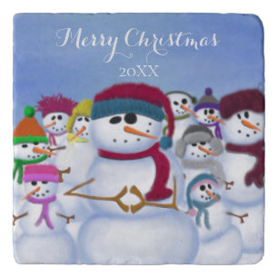 Cute and Whimsical Snowmen Trivet