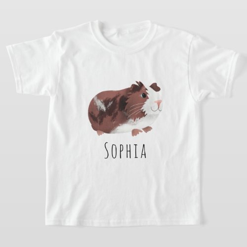 Cute and Whimsical Spotty Guinea Pig Cartoon T_Shirt