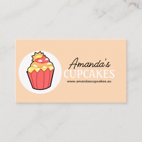 Cute and Whimsical Sunset Cupcake Business Cards