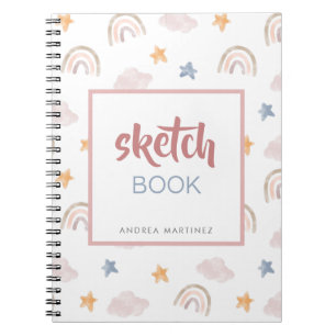 Cute and Whimsical Watercolor Rainbows Sketchbook  Notebook