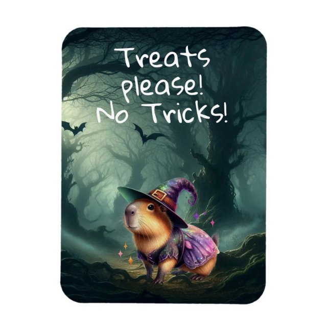 Cute and Witchy Halloween Capybara  Magnet (Vertical)