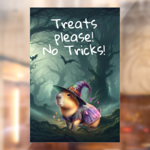 Cute and Witchy Halloween Capybara Window Cling