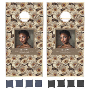 Cute Anemones 30Th Birthday Custom Cornhole Set