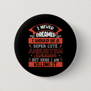 Cute Aneurysm Survivor Brain Surgery Awareness Gra Button