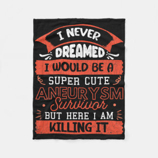 Cute Aneurysm Survivor Brain Surgery Awareness Gra Fleece Blanket