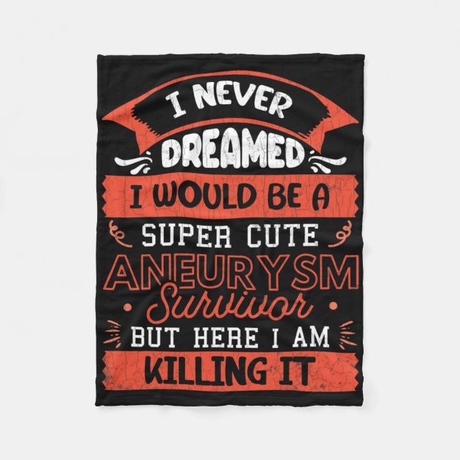 Cute Aneurysm Survivor Brain Surgery Awareness Gra Fleece Blanket (Front)