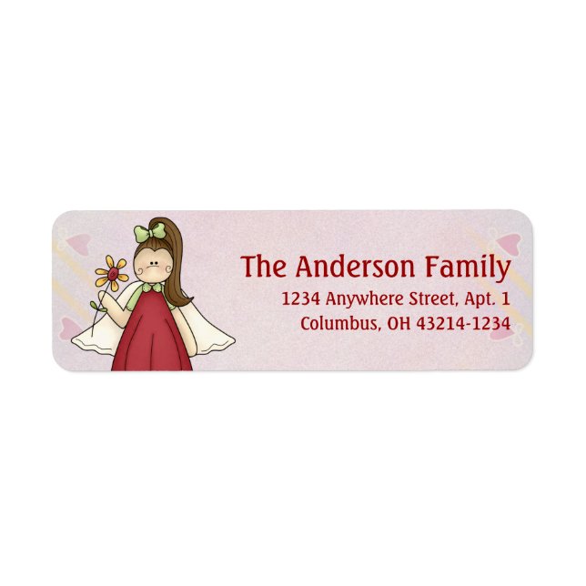 Cute Angel Antics Angel Girl d1 Address Labels (Front)