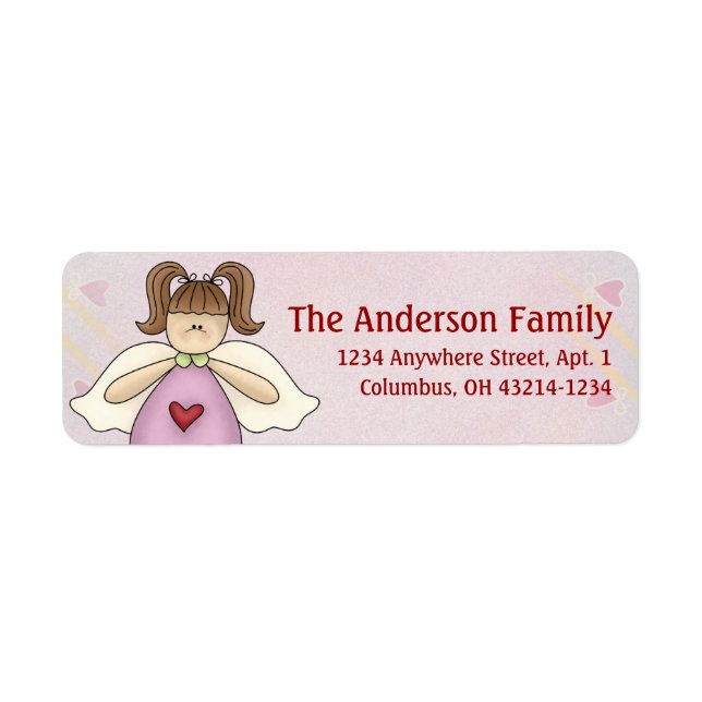 Cute Angel Antics Angel Girl d2 Address Labels (Front)
