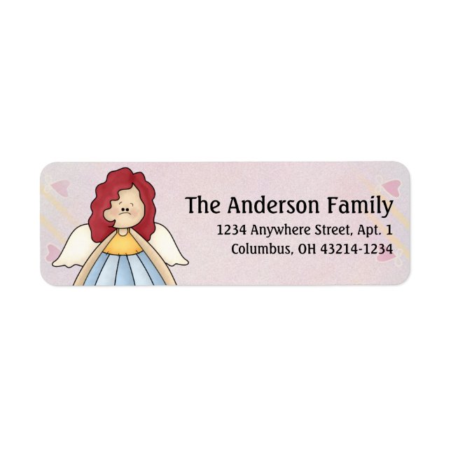 Cute Angel Antics Angel Girl d4 Address Labels (Front)