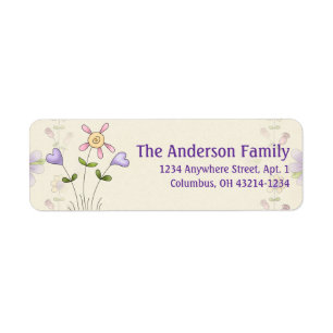Cute Angel Antics Whimsy Flowers Address Labels 2