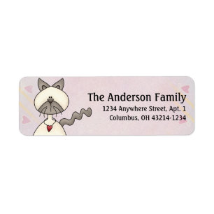 Cute Angel Antics White Gray Cat Address Labels