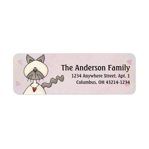 Cute Angel Antics White Gray Cat Address Labels