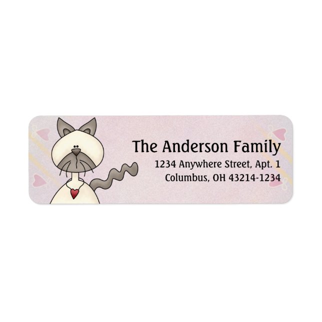 Cute Angel Antics White Gray Cat Address Labels (Front)