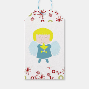 Cute angel cartoon with yellow hair  gift tags