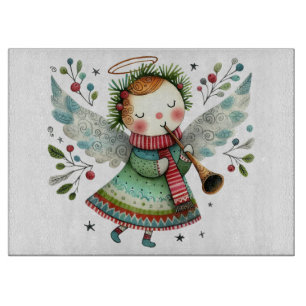 Cute Angel Folk Art Style Cutting Board