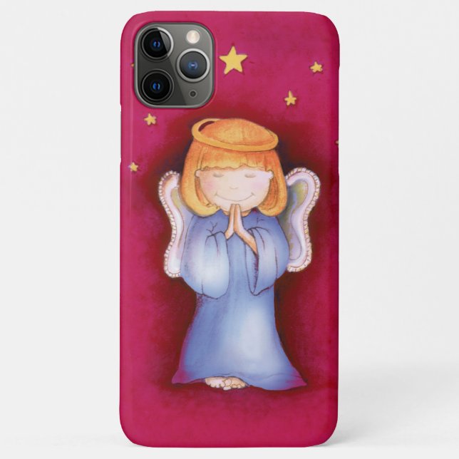 Cute angel girl red pink iphone case (Back)