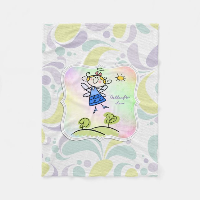 Cute Angel Goddaughter Gifts Personalized Fleece Blanket (Front)