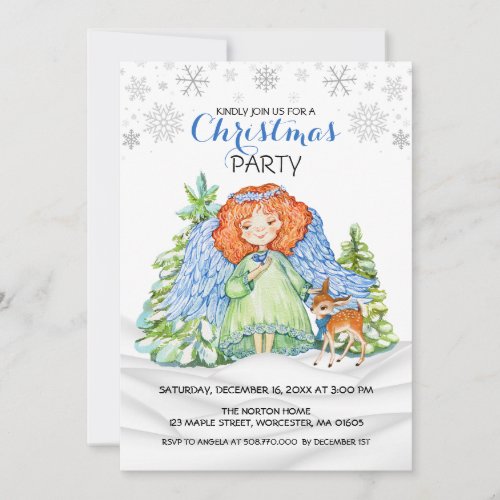 Cute Angel Holiday Invitation