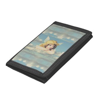 Cute Angel In The Clouds Trifold Wallet by justcrosses at Zazzle